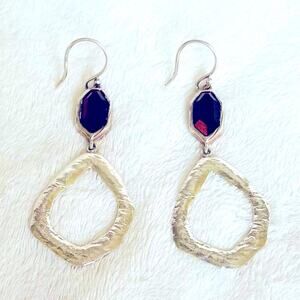 Earrings Silpada Sterling Silver Dangle Red Tiger Eye Bring The Heat Hammered